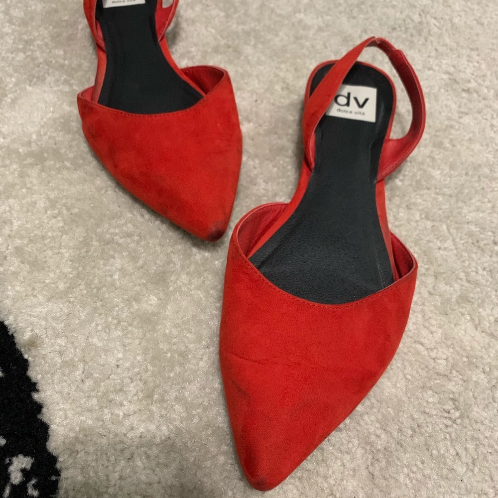 Sling back pointed flats